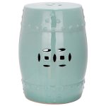 Light Aqua Modern Ming Garden Stool | Safavieh - ACS4516
